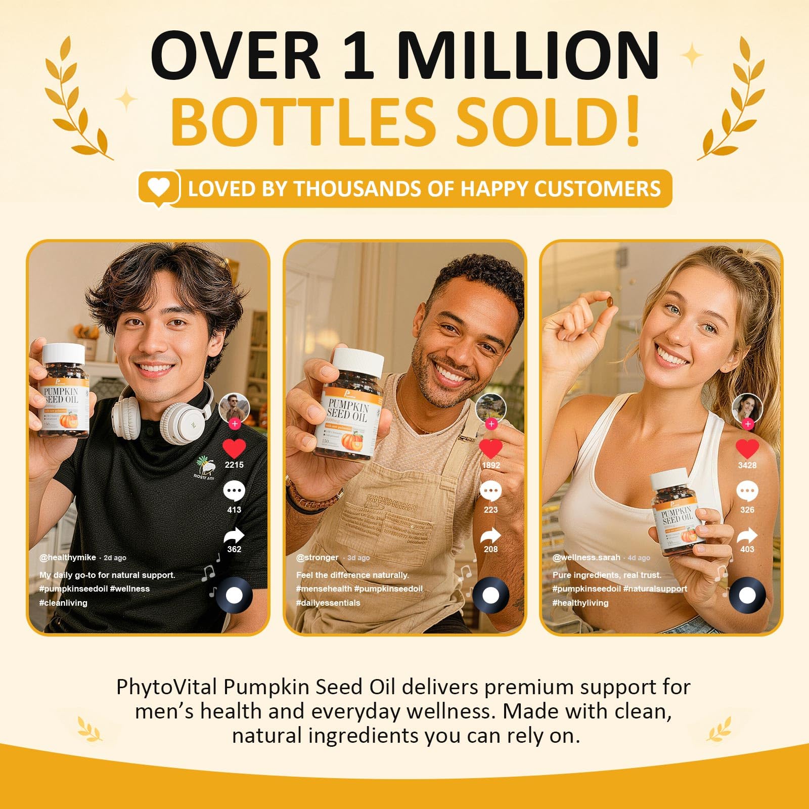 PhytoVital Pumpkin Seed Oil Softgels with dosage information