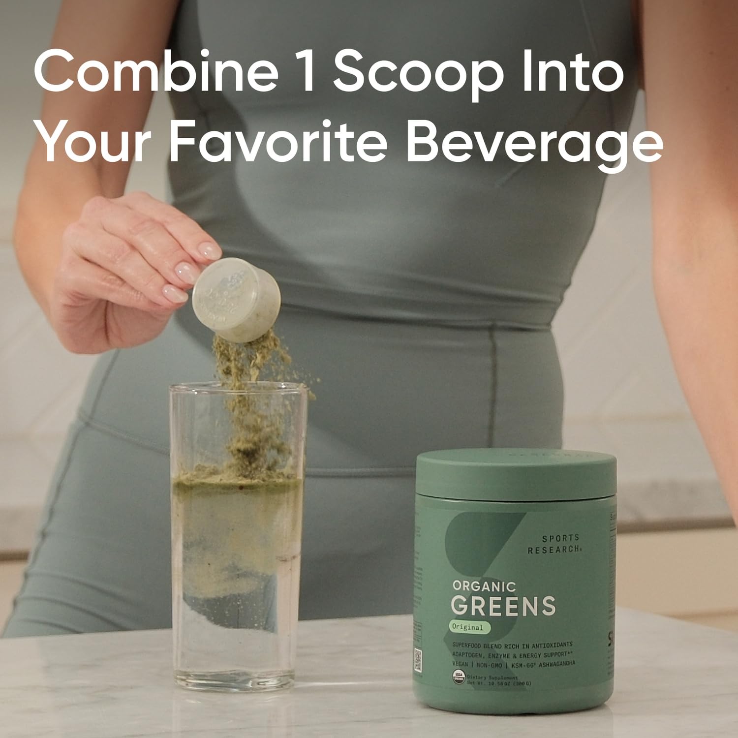 Pineapple Coconut flavour of Sports Research Spirulina Greens Powder