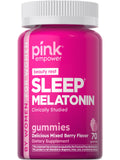 PINK Melatonin Gummies 10mg mixed berry flavour front view
