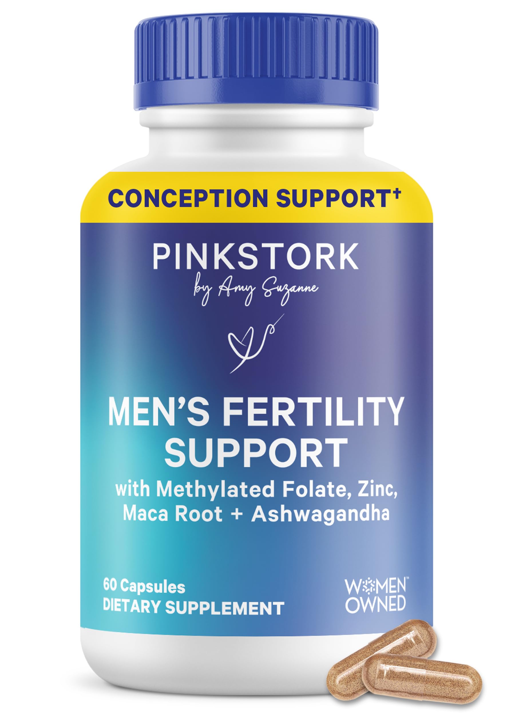 Pink Stork Blue Stork Men's Fertility Support Capsules front view