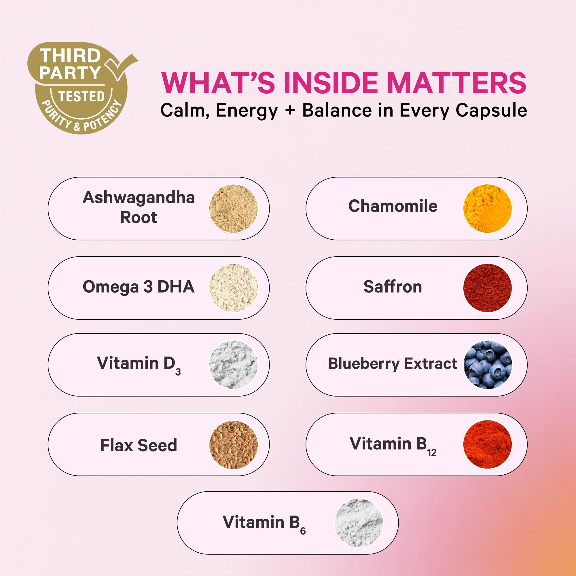 Pink Stork Cortisol Complex nutritional information
