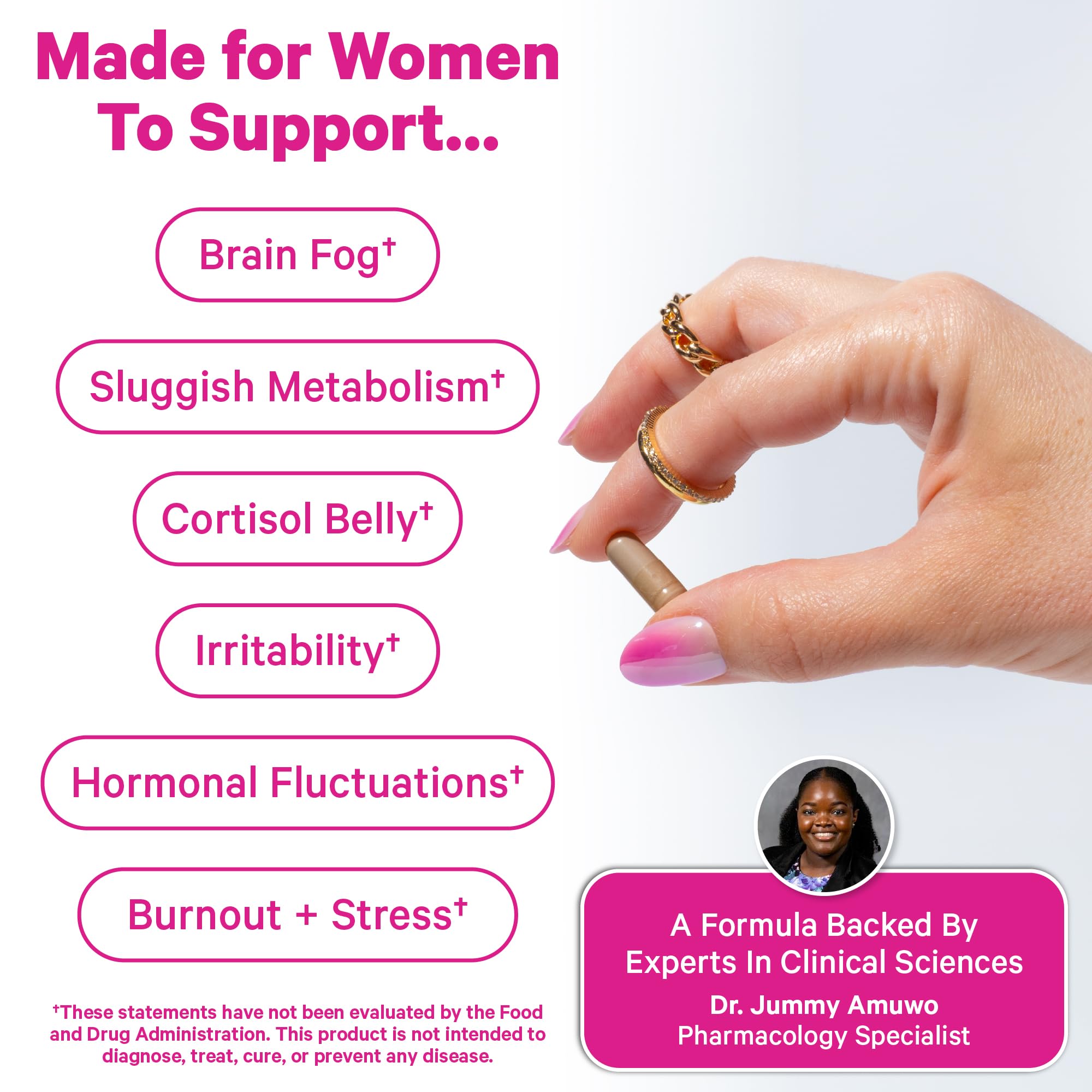 Pink Stork Cortisol Probiotic capsule close-up