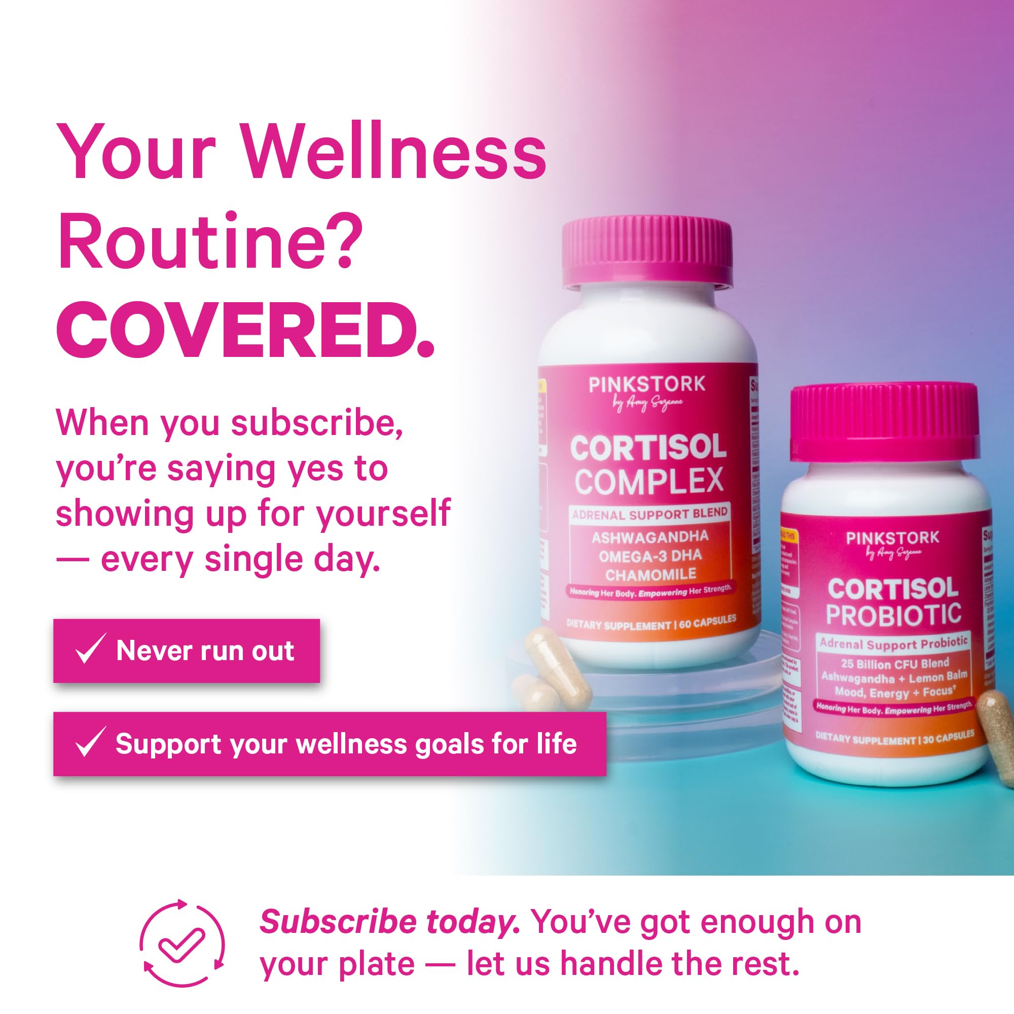 Pink Stork Cortisol Probiotic ingredients list