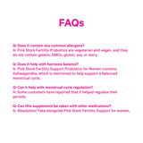 Pink Stork Fertility Probiotic Supplement capsule in hand