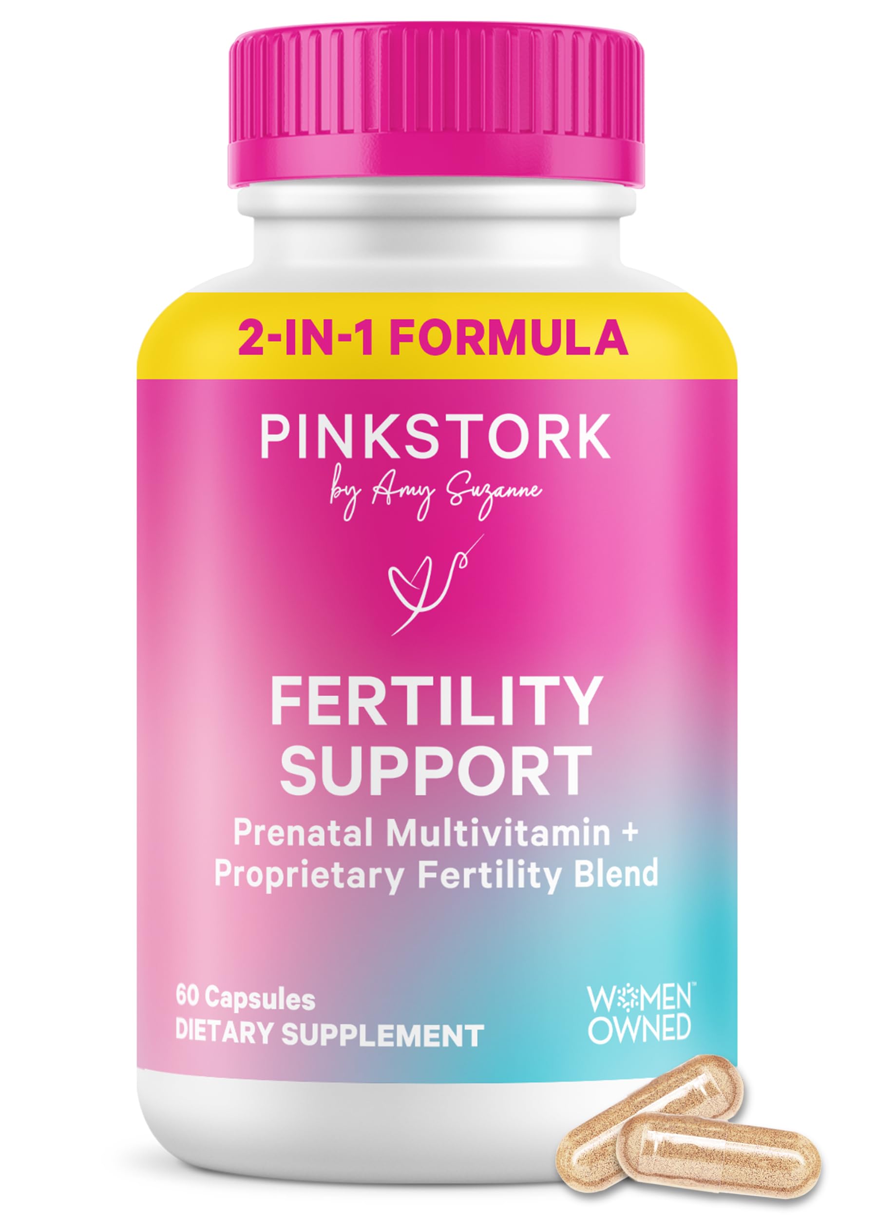 Pink Stork Fertility Support 60 capsules front view