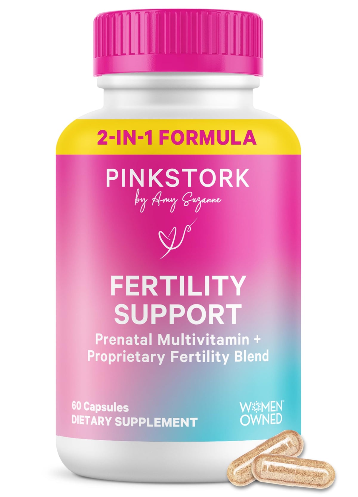 Pink Stork Fertility Support 60 capsules front view