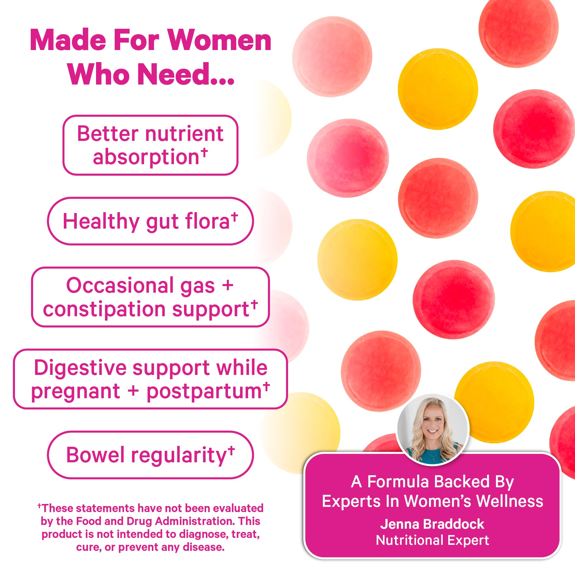Pink Stork Fiber Gummies with chicory root ingredients
