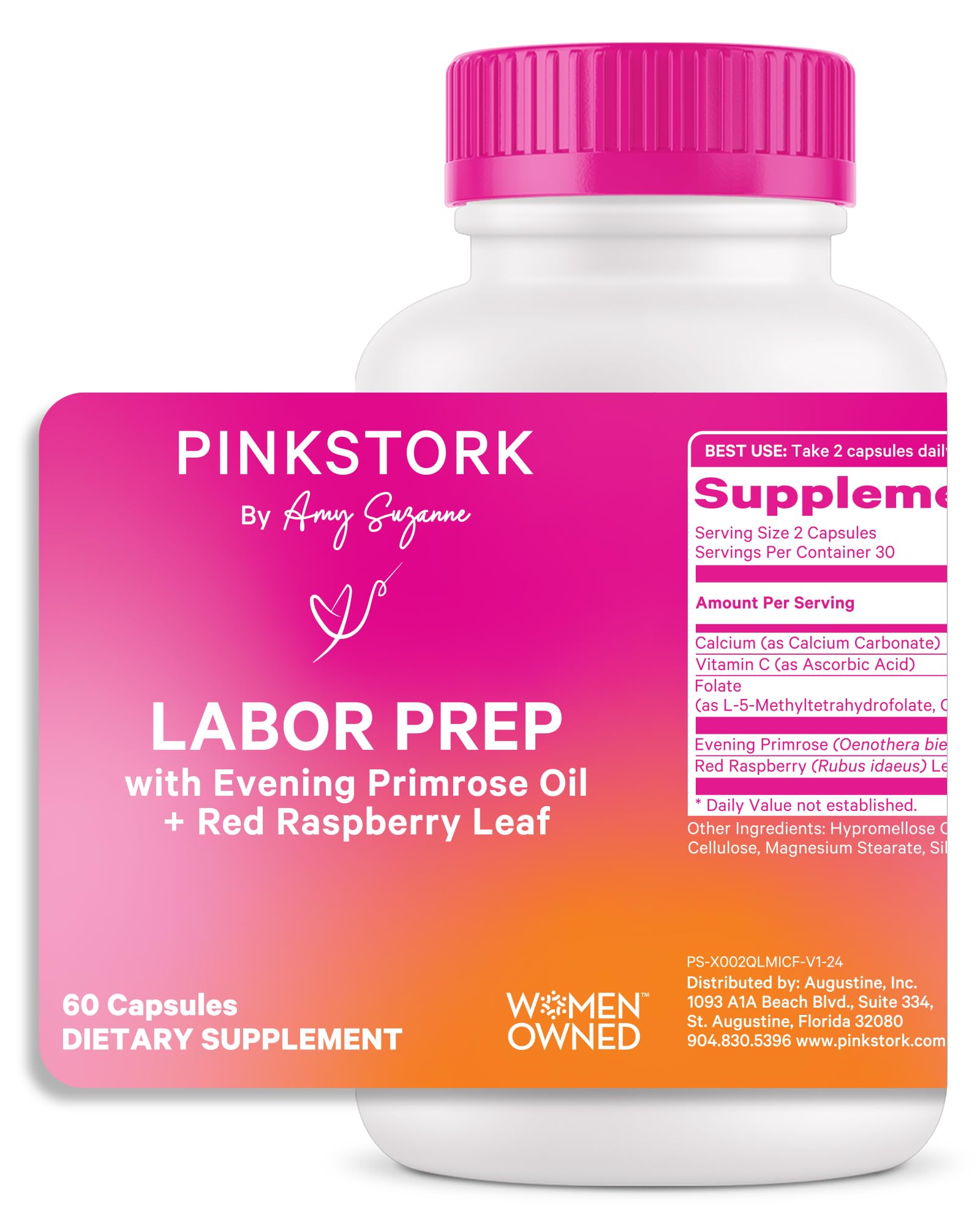 Pink Stork Labor Prep Evening Primrose Oil Capsules front view