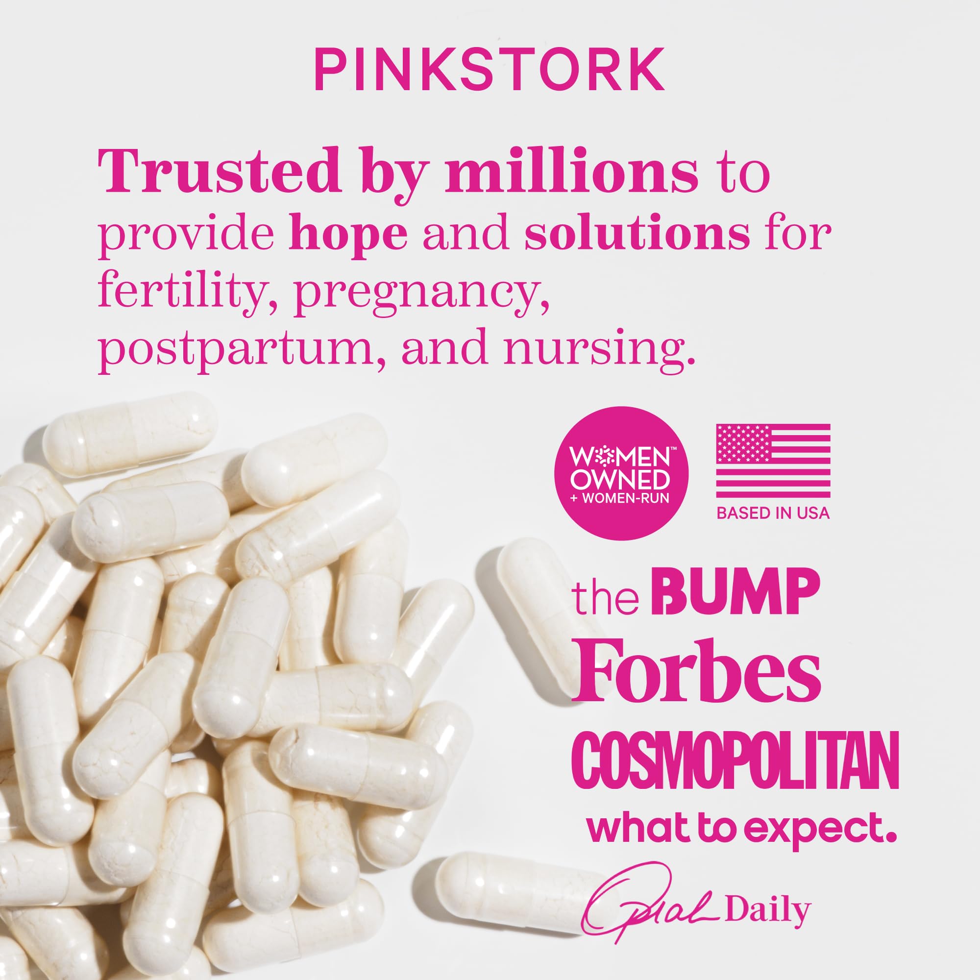 Pink Stork Labor Prep Evening Primrose Oil Capsules with a glass of water