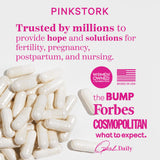 Pink Stork Labor Prep Evening Primrose Oil Capsules with a glass of water