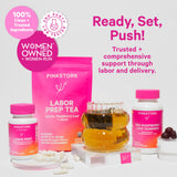 Pink Stork Labor Prep Tincture 2 oz on a kitchen counter