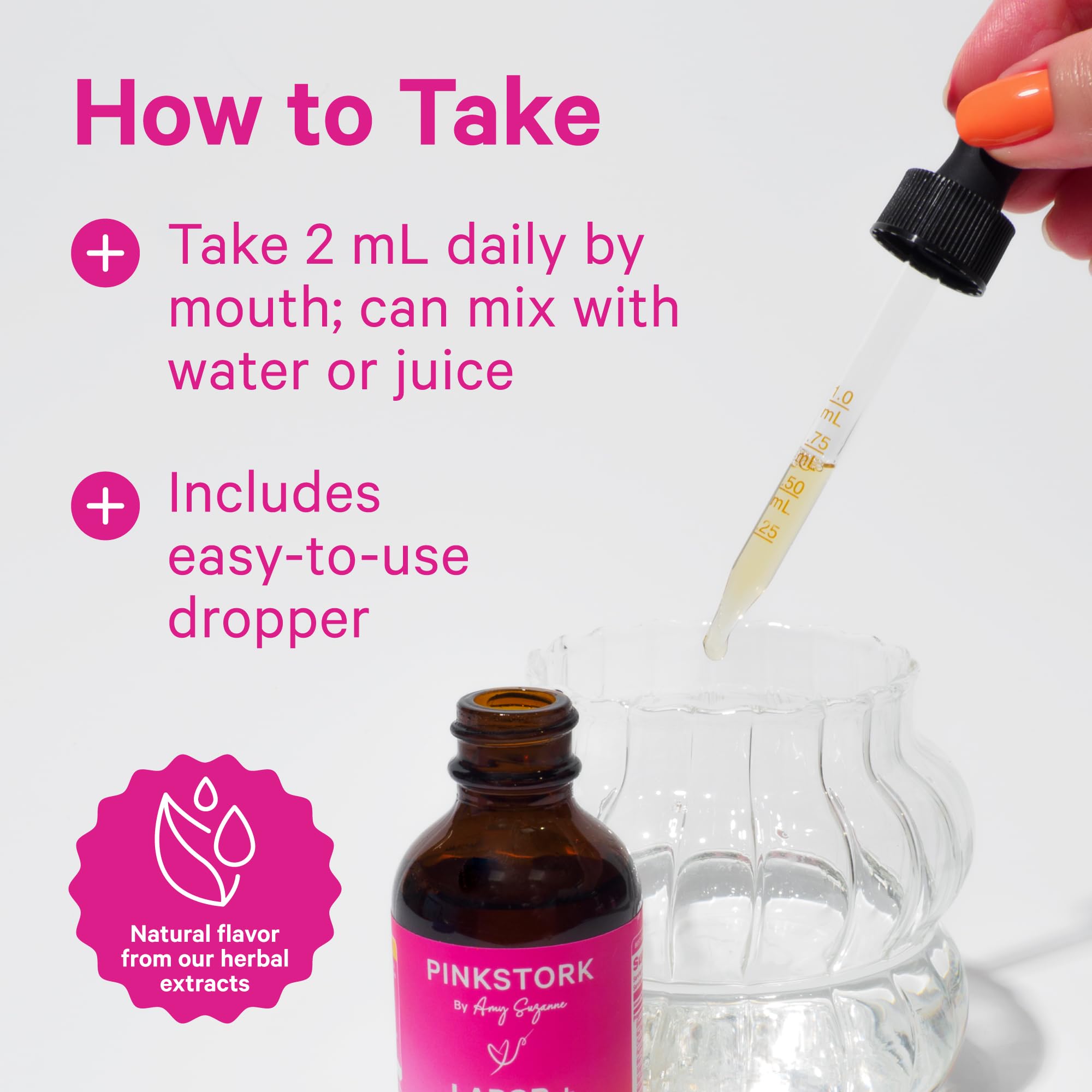 Pink Stork Labor Prep Tincture 2 oz side view