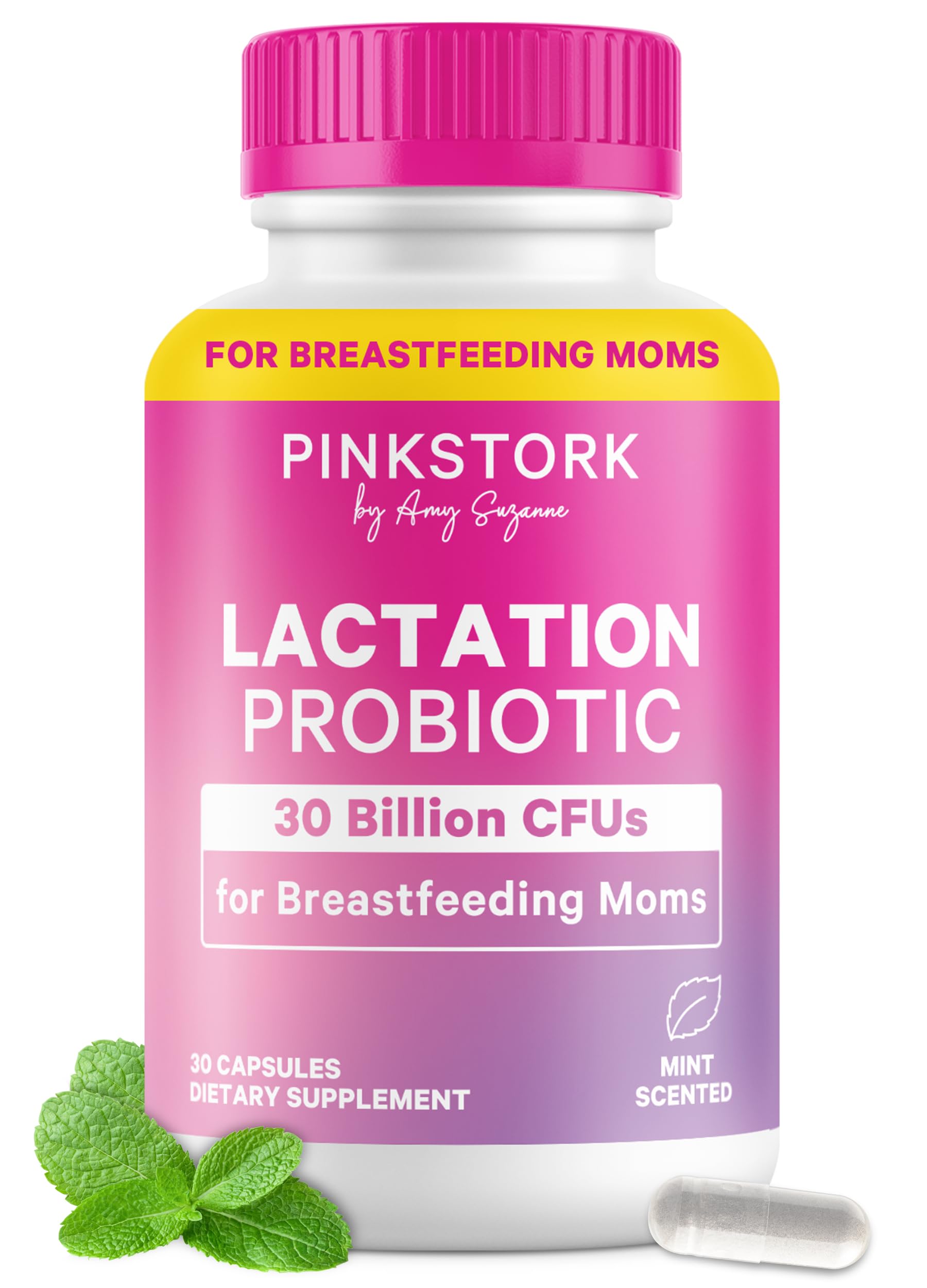 Pink Stork Lactation Probiotic 30 Capsules front view