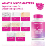 Pink Stork Lactation Probiotic bottle with label