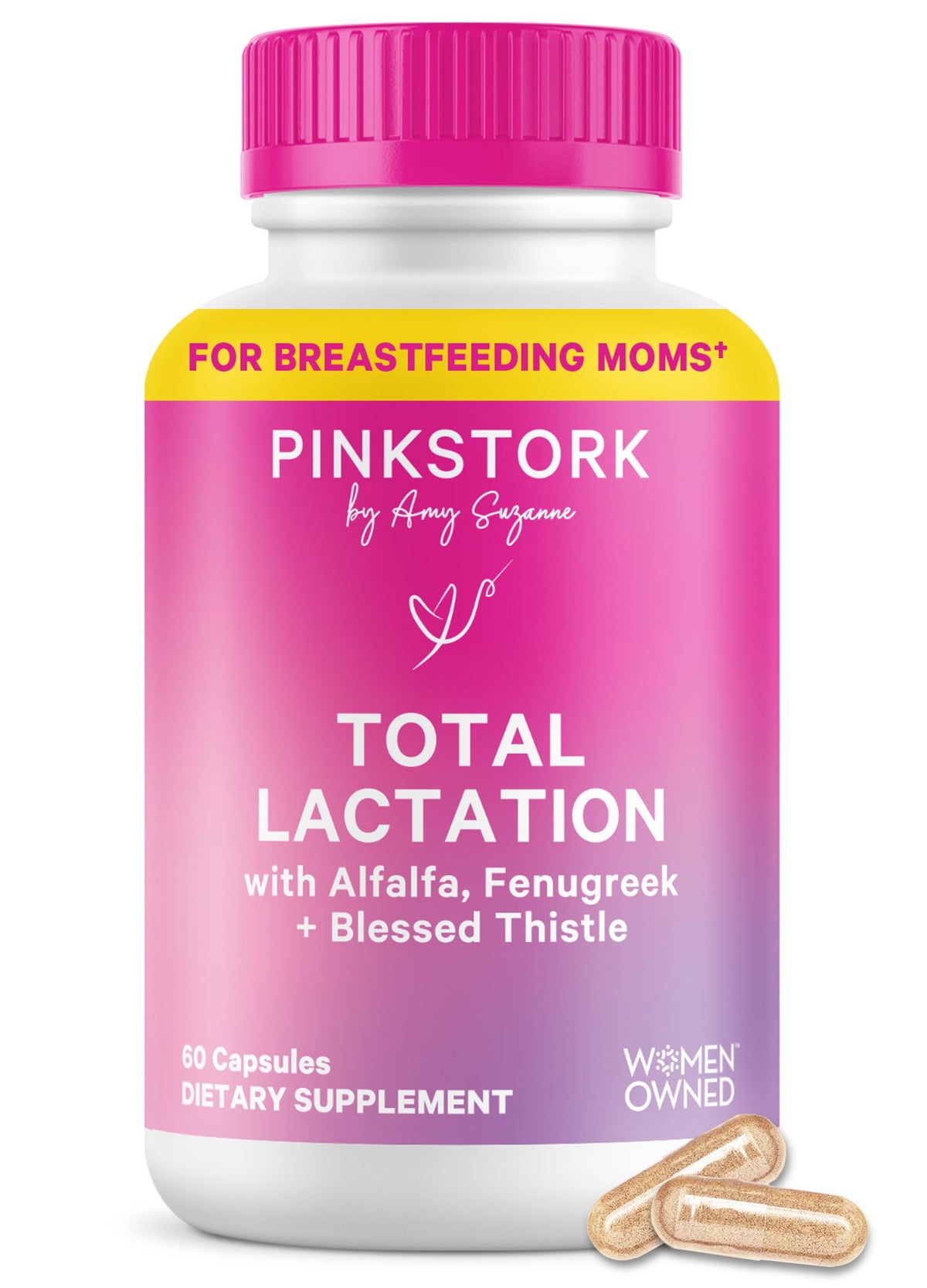 Pink Stork Lactation Support Supplement bottle front view