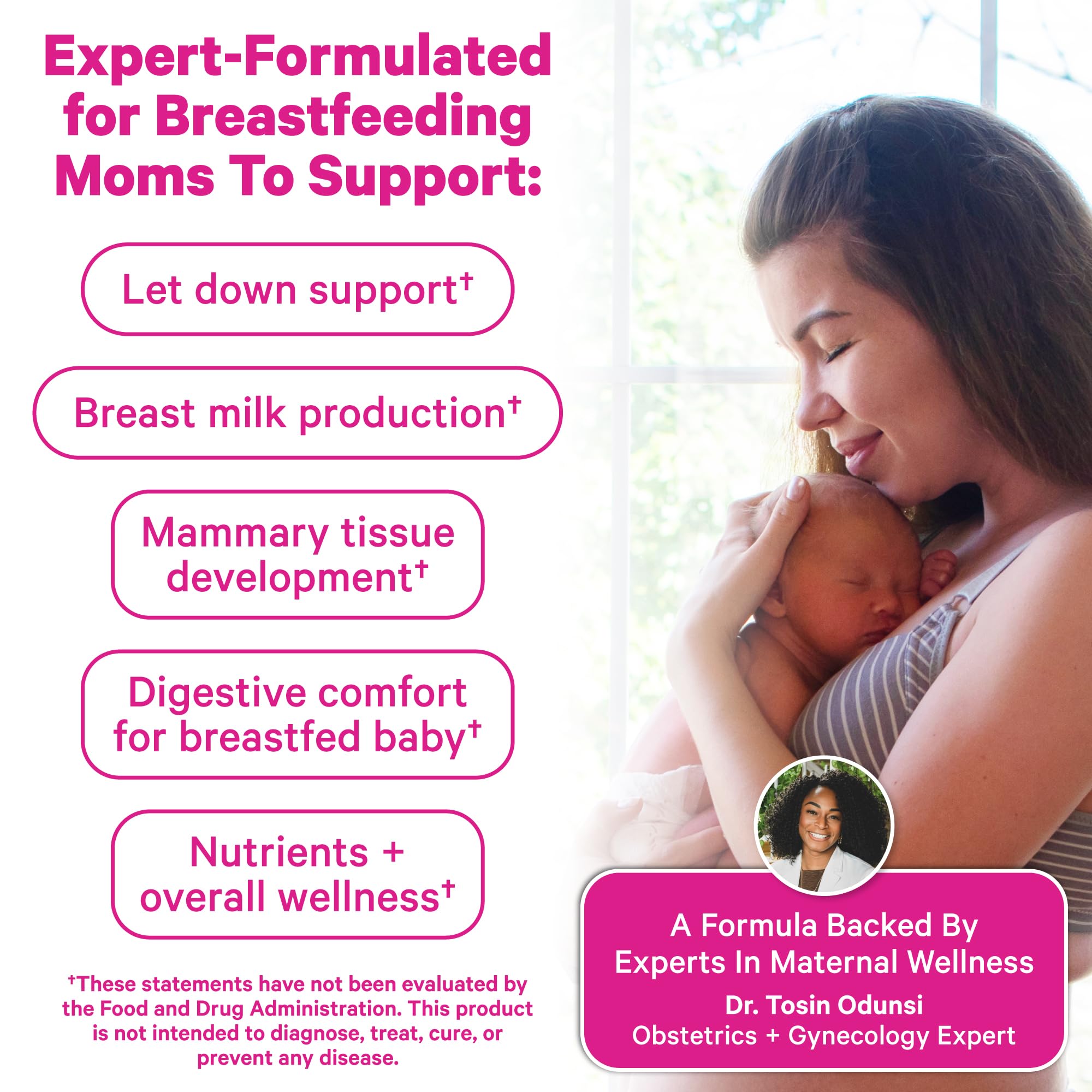 Pink Stork Lactation Support Supplement bottle side view