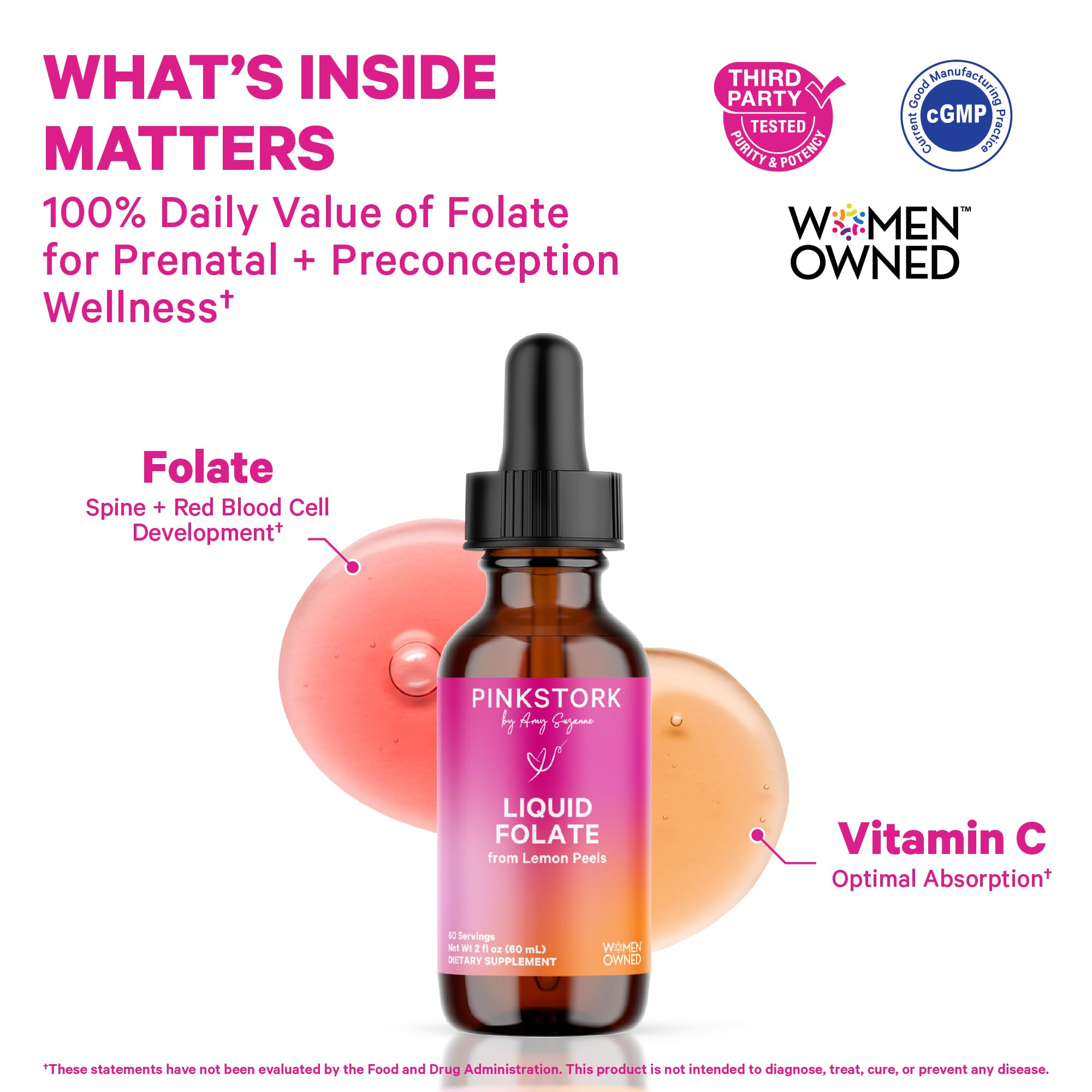 Pink Stork Liquid Folate 128g packaging