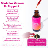 Pink Stork Liquid Folate dropper close-up