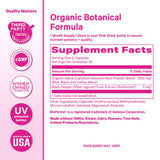Pink Stork Maca Root Capsules with lifestyle background