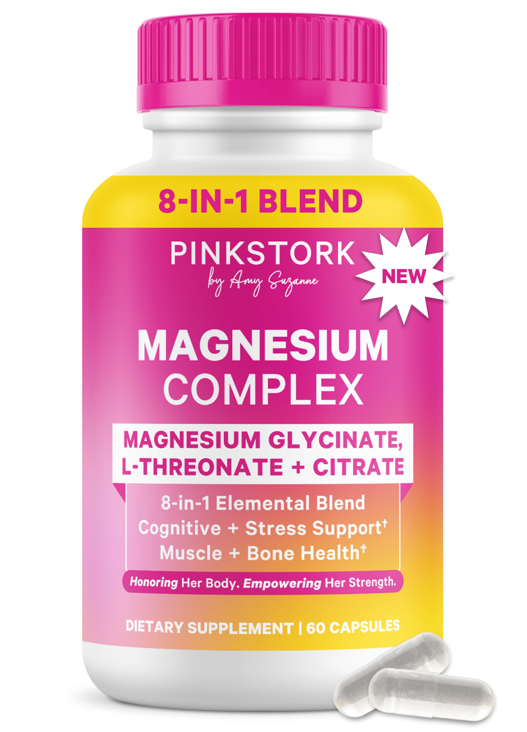 Pink Stork Magnesium Complex 420mg front view of packaging