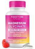 Pink Stork Magnesium Glycinate Capsules 60 count front view