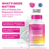 Pink Stork Magnesium Glycinate Capsules bottle with label