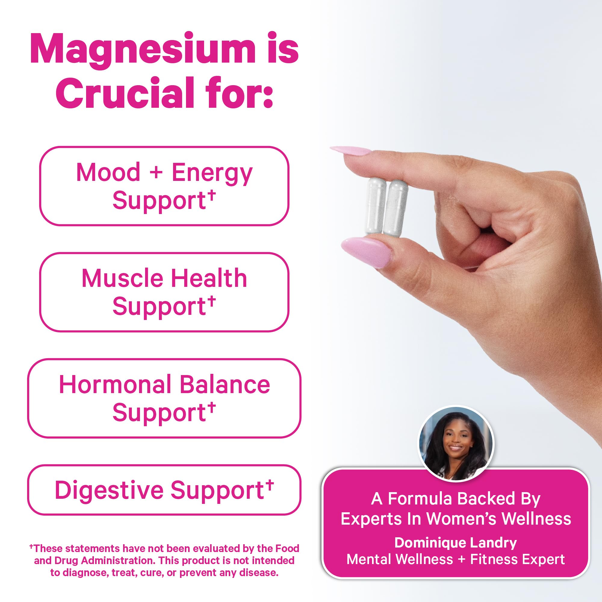 Pink Stork Magnesium Glycinate Capsules bottle with label