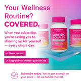 Pink Stork Magnesium Glycinate Capsules on a wooden table