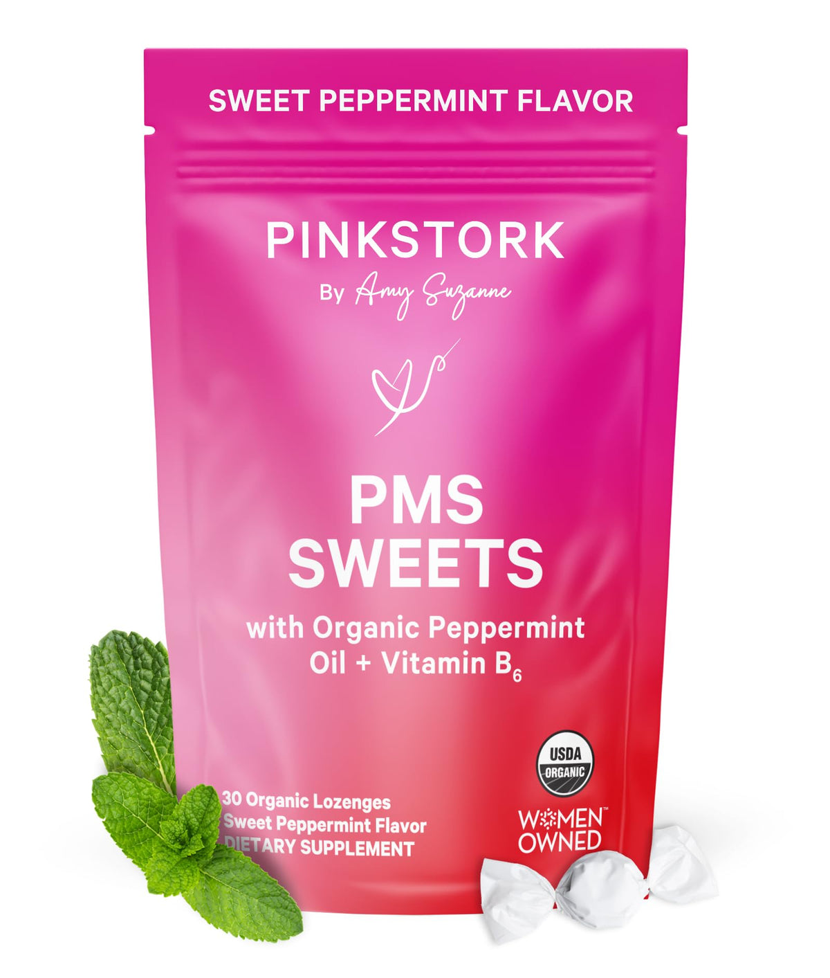 Pink Stork PMS Hard Candy Sweets packaging front view