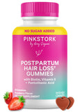 Pink Stork Postpartum Hair use Gummies front view