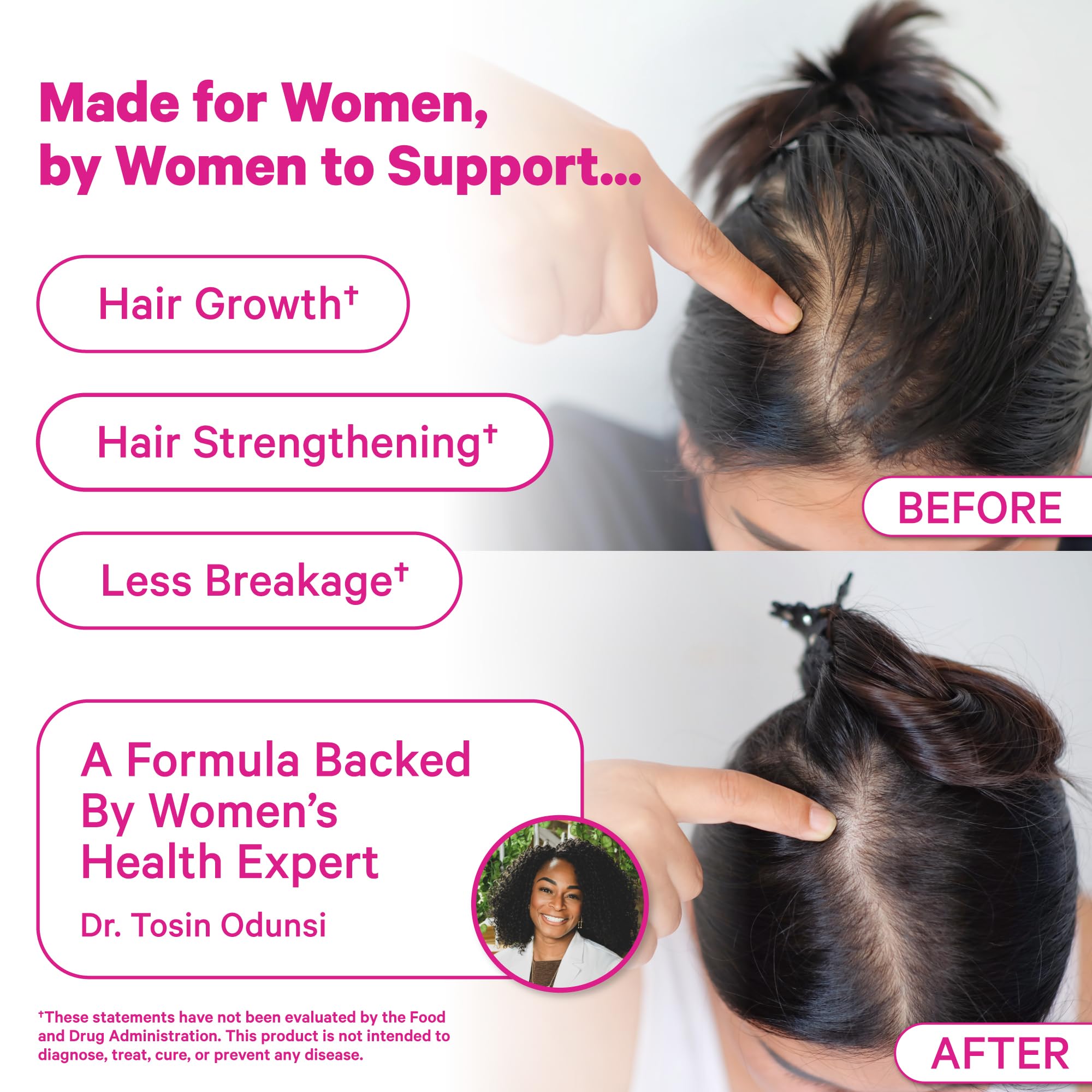 Pink Stork Postpartum Hair use Gummies side view
