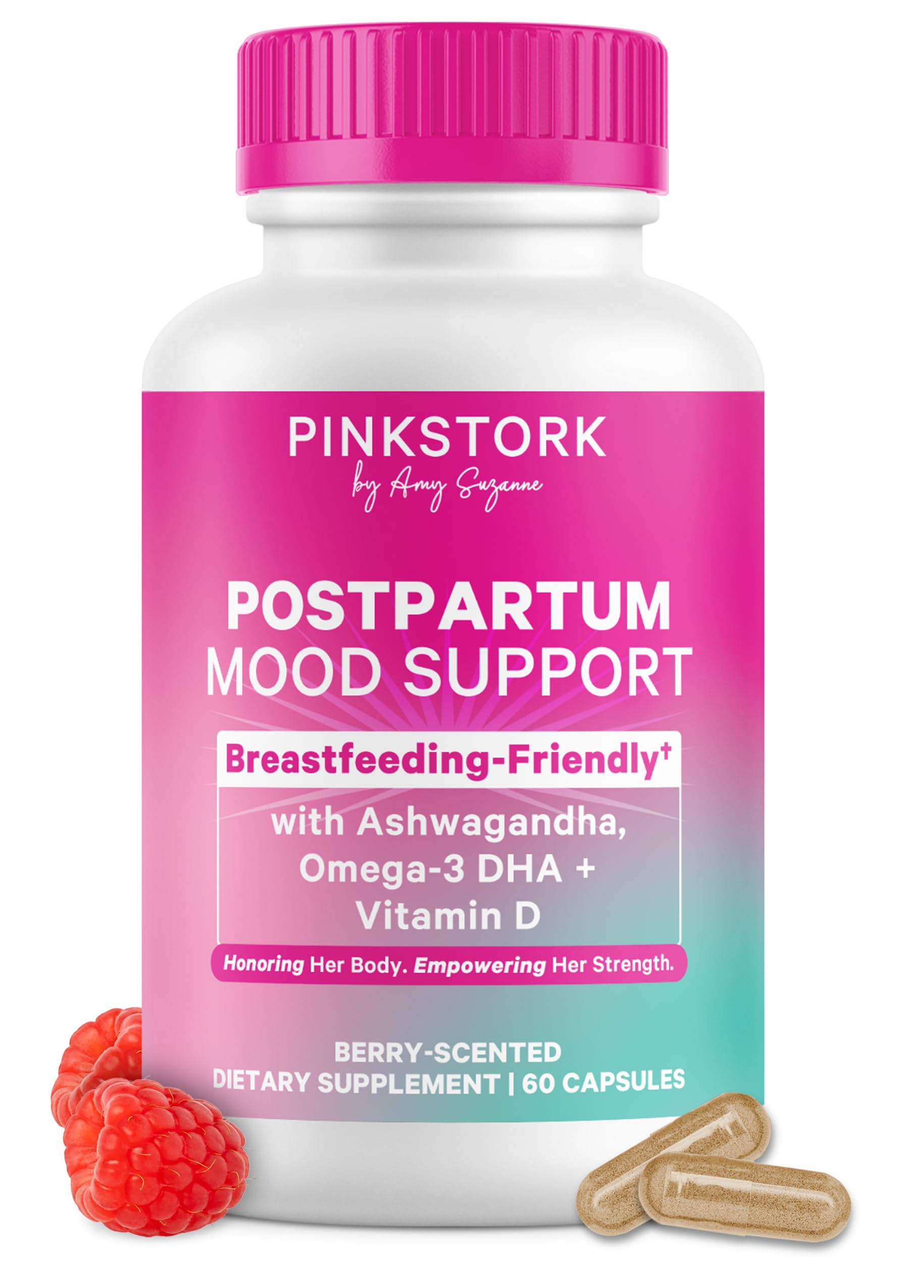Pink Stork Postpartum Mood Support 30 Capsules front view