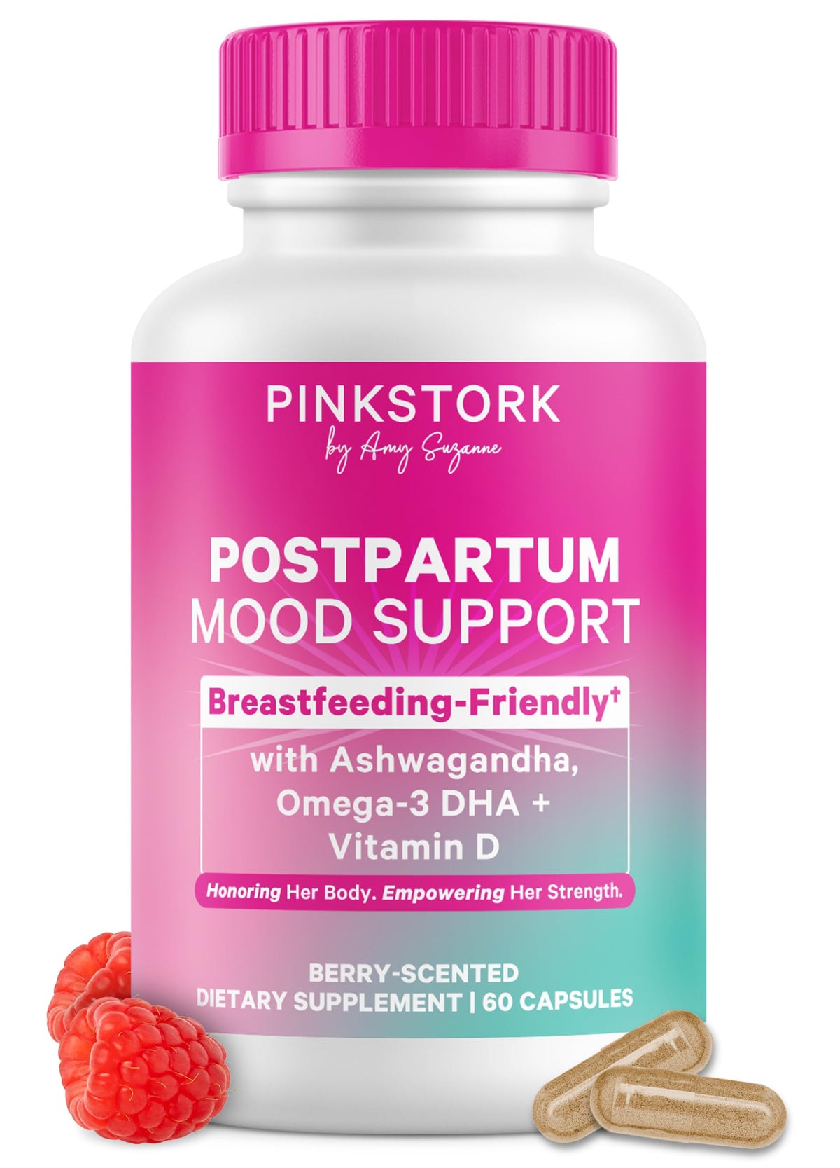 Pink Stork Postpartum Mood Support 30 Capsules front view
