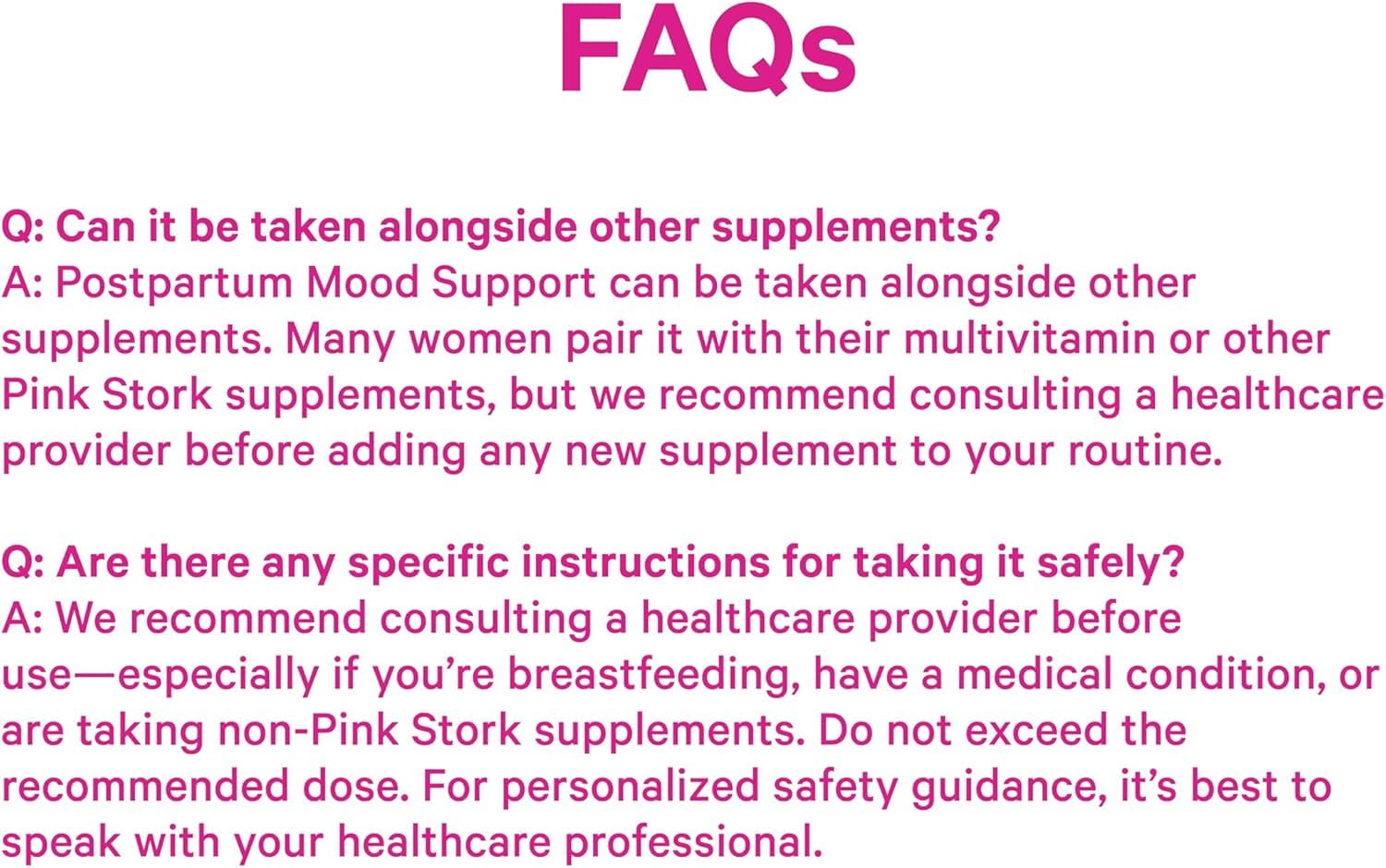 Pink Stork Postpartum Mood Support product packaging