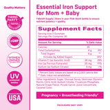 Pink Stork Pregnancy Iron Gummies displayed with other prenatal vitamins