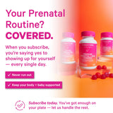 Pink Stork Premium Prenatal Gummies bottle side view