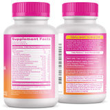 Pink Stork Premium Prenatal Gummies with a fruit background