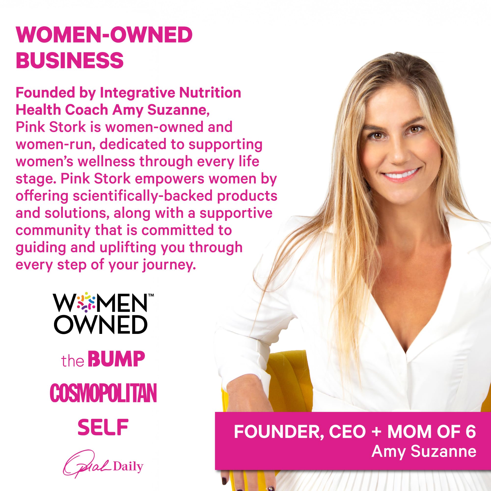 Pink Stork Premium Prenatal Gummies with a measuring spoon