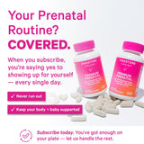 Pink Stork Premium Prenatal Vitamins bottle side view
