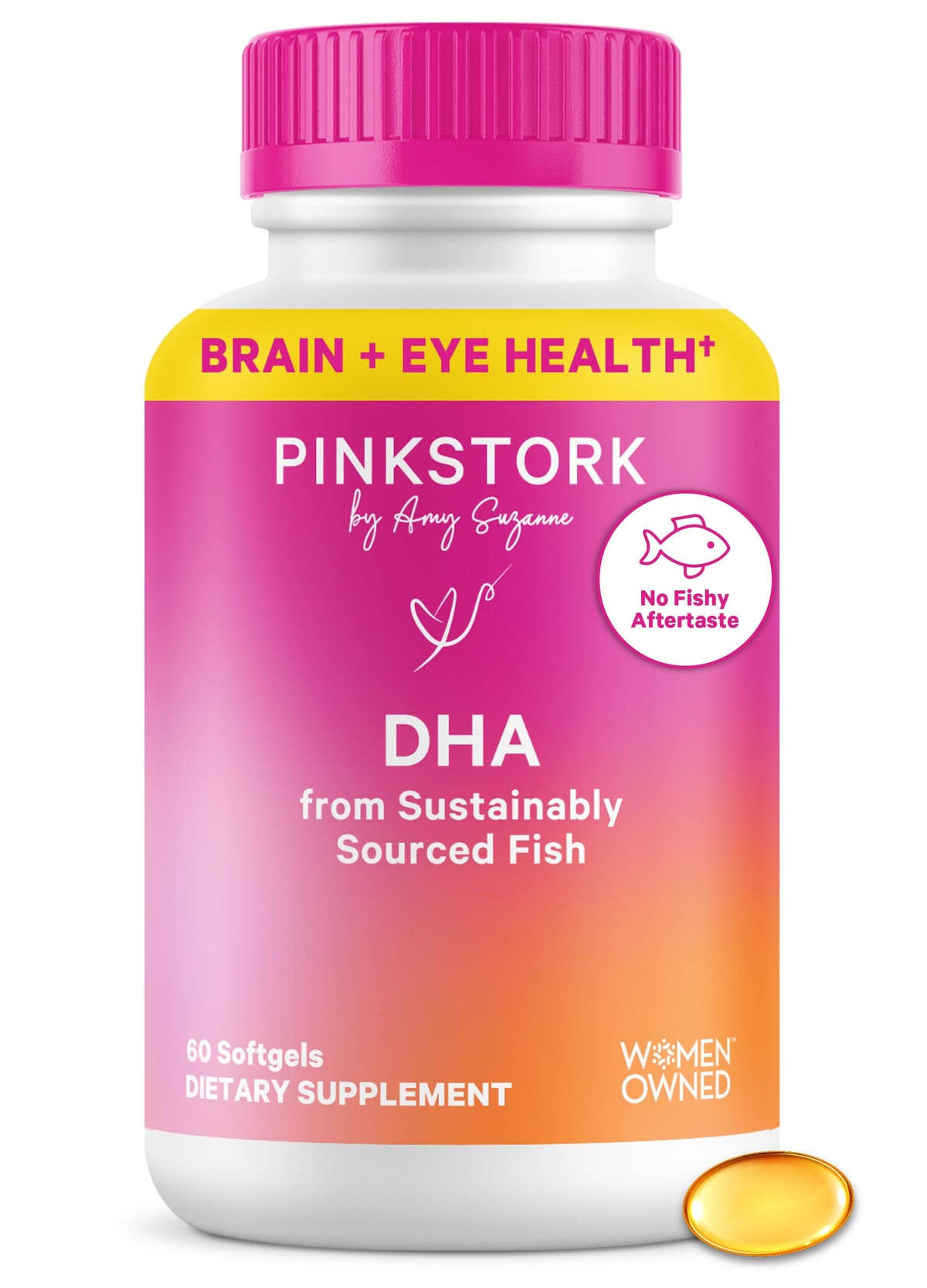 Pink Stork Prenatal DHA Omega 3 Supplement soft gel front view