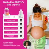 Pink Stork Prenatal DHA Omega 3 Supplement soft gels in hand