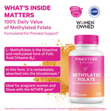 Pink Stork Prenatal Folate Supplement bottle side view