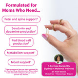 Pink Stork Prenatal Folate Supplement capsules close-up
