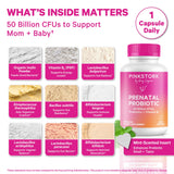 Pink Stork Prenatal Probiotic bottle with 30 capsules