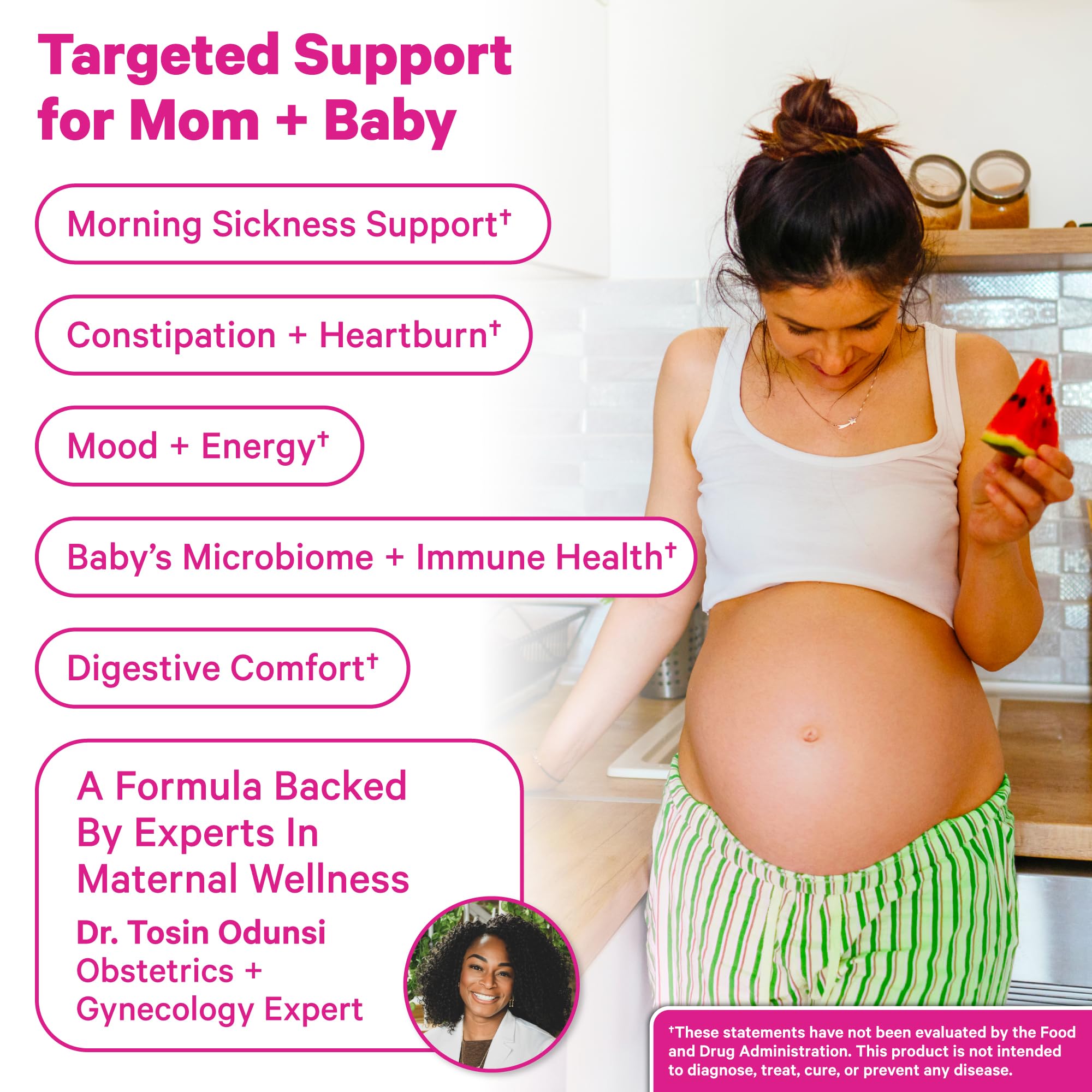 Pink Stork Prenatal Probiotic capsule close-up