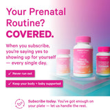 Pink Stork Prenatal Probiotic Capsules bottle with heart-shaped ScentCert