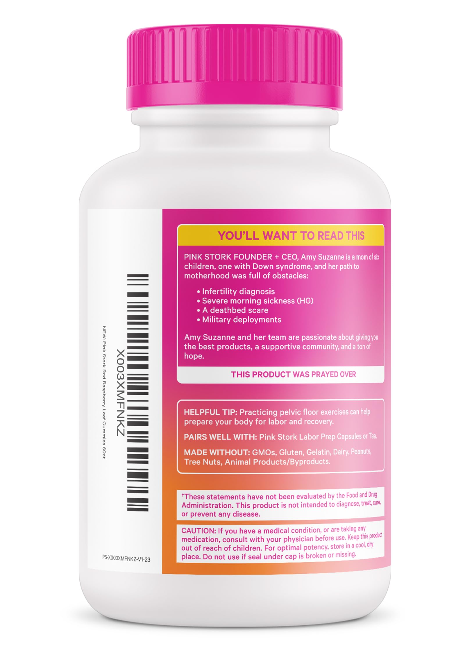 Pink Stork Red Raspberry Leaf Gummies with natural ingredients