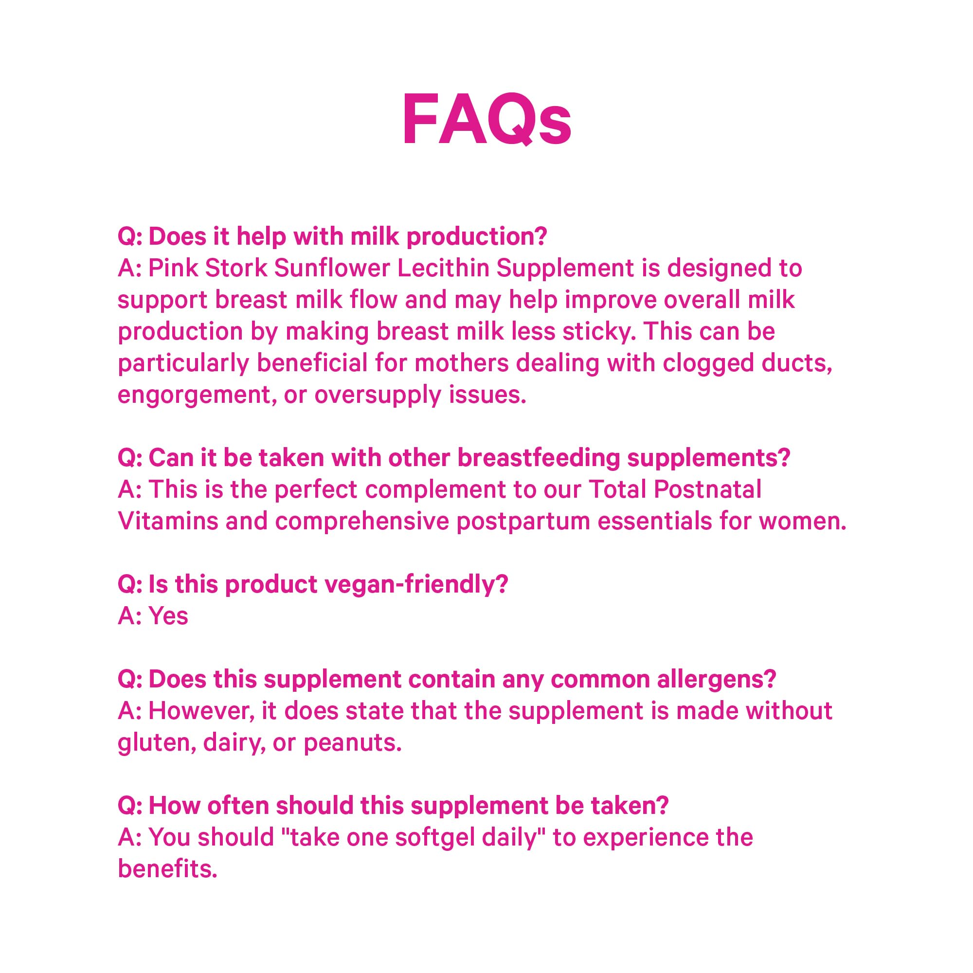 Pink Stork Sunflower Lecithin softgels with other postpartum products