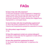 Pink Stork Sunflower Lecithin softgels with other postpartum products