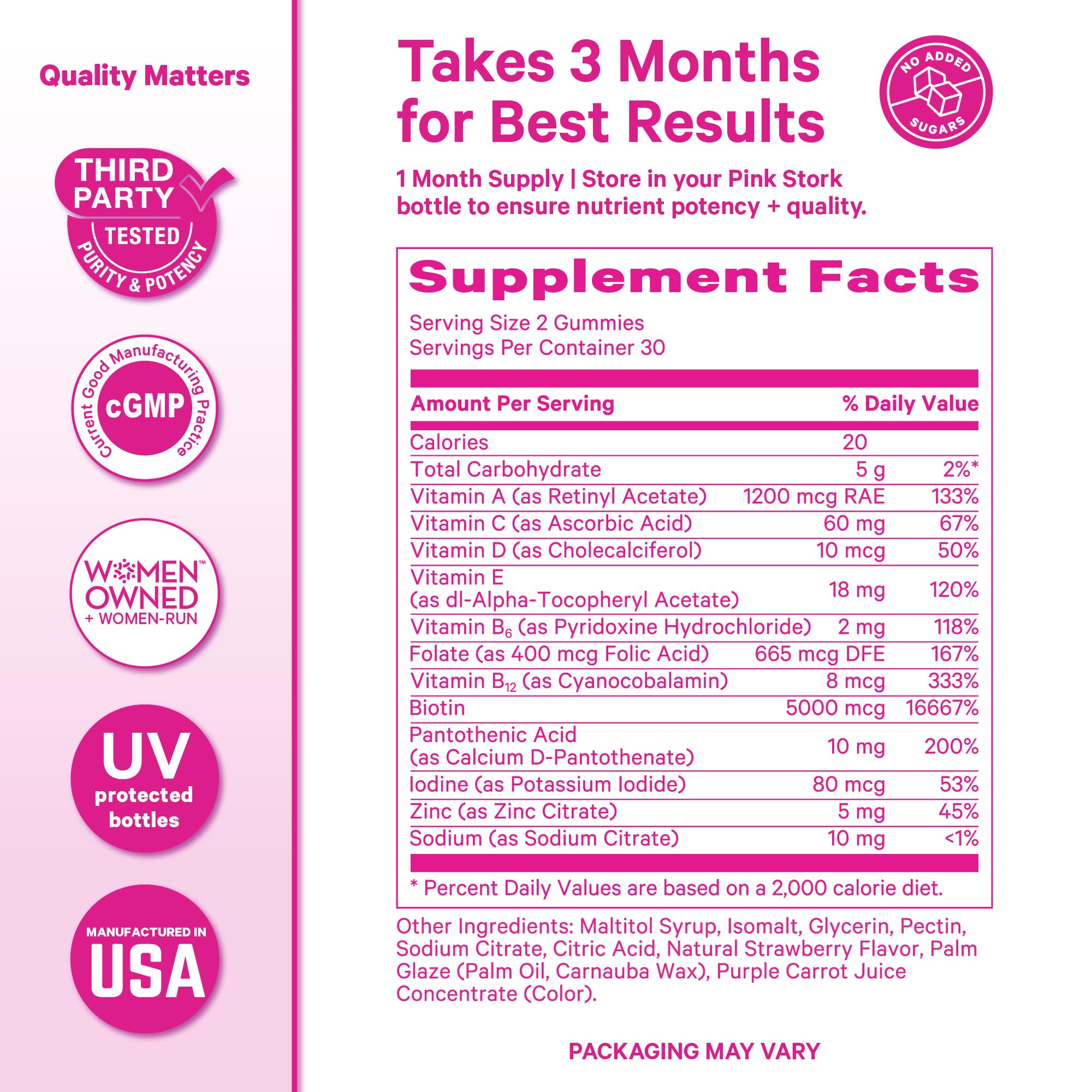 Pink Stork Total Glow Gummies with fresh strawberries